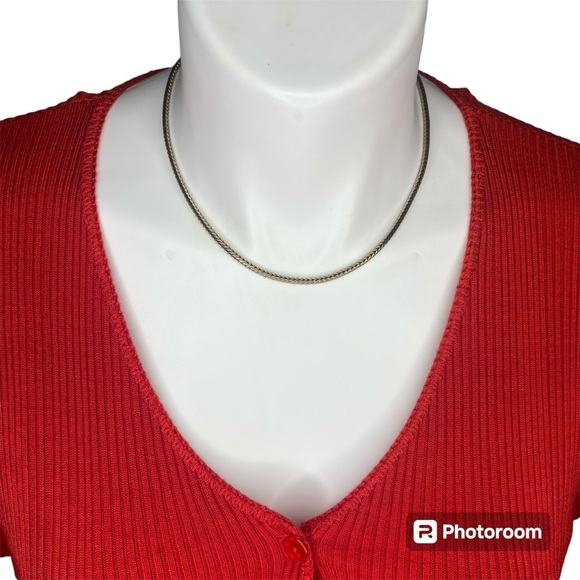 The Avenue 1X Short Sleeve Red Ribbed Button Down Vintage MADE IN USA - Picture 3 of 16